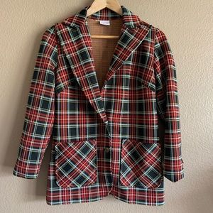 Graff California Wear Vintage Plaid Blazer Size Small